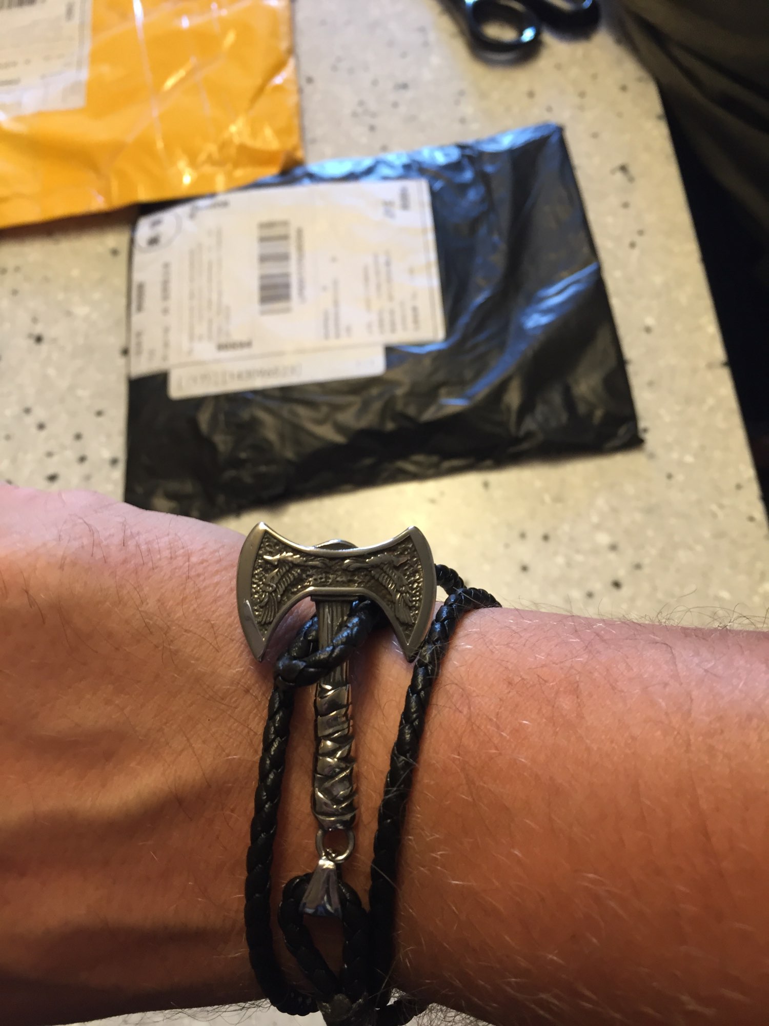 Vikings Axe Leather Bracelet