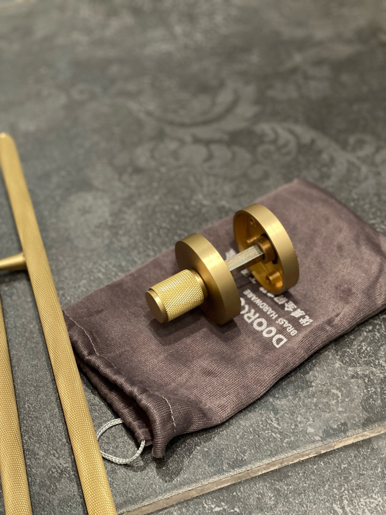 Serena Brass Knurled Door Handle - The Gold Boutique Furniture